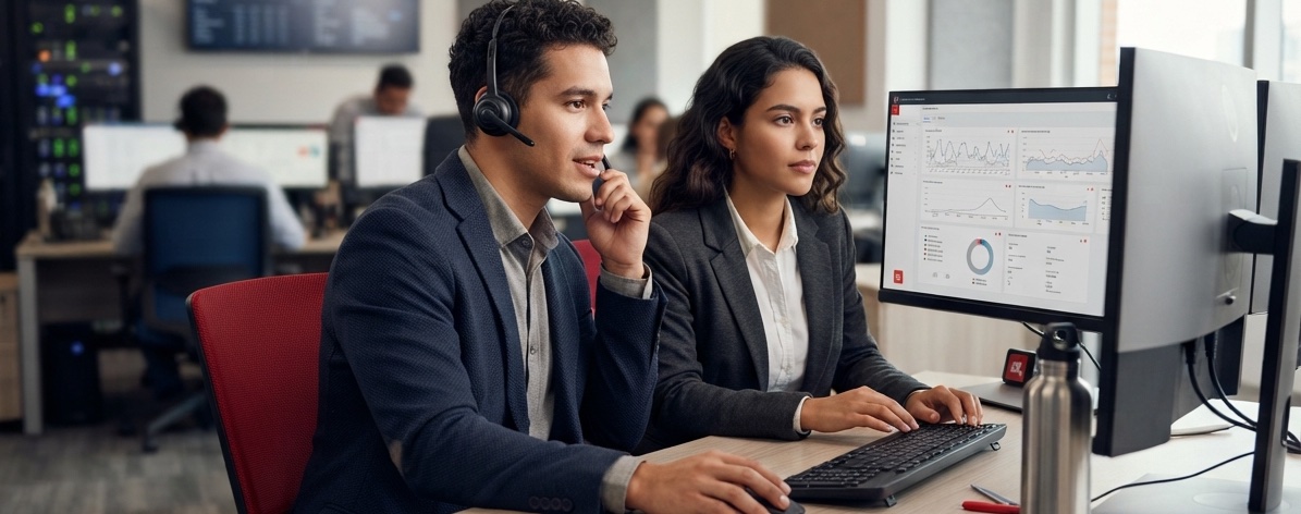 Equipo Lionred en sala de operaciones — Outsourcing IT con ciberseguridad